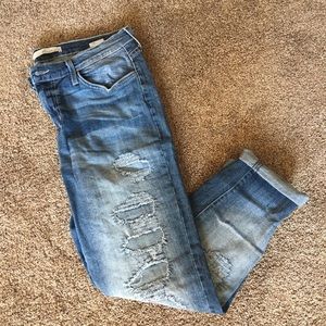 Distressed cropped KanCan jeans
